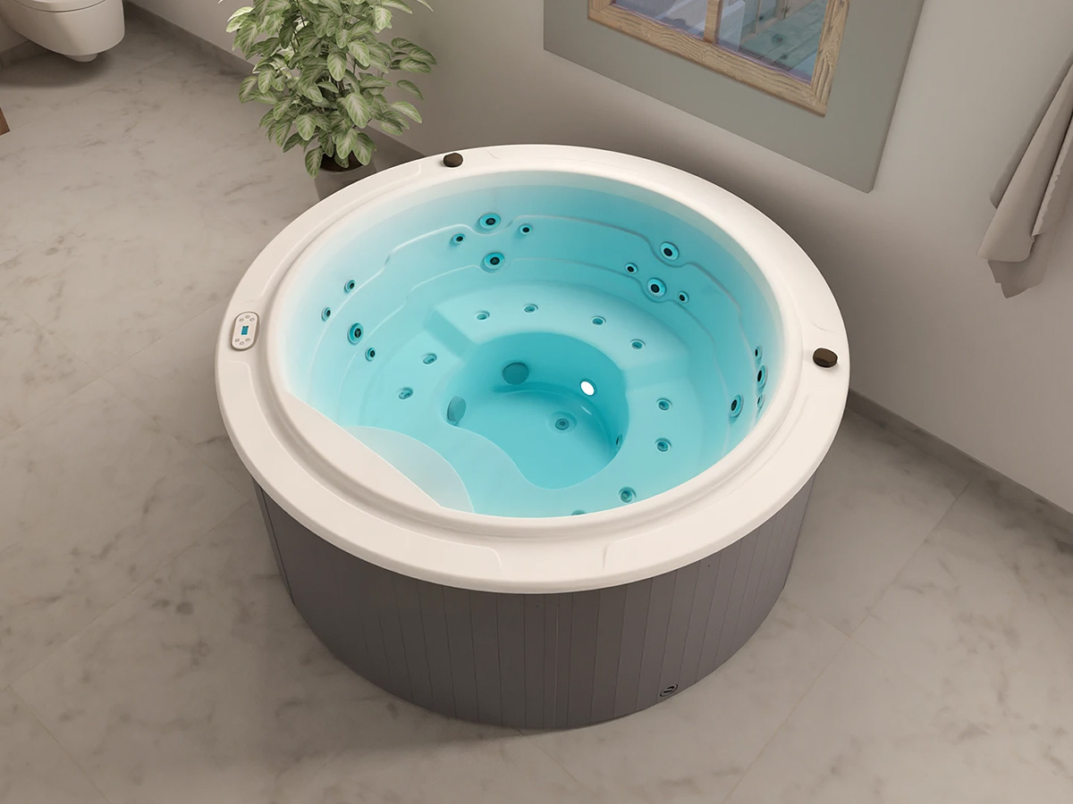 Ronde spa in badkamer